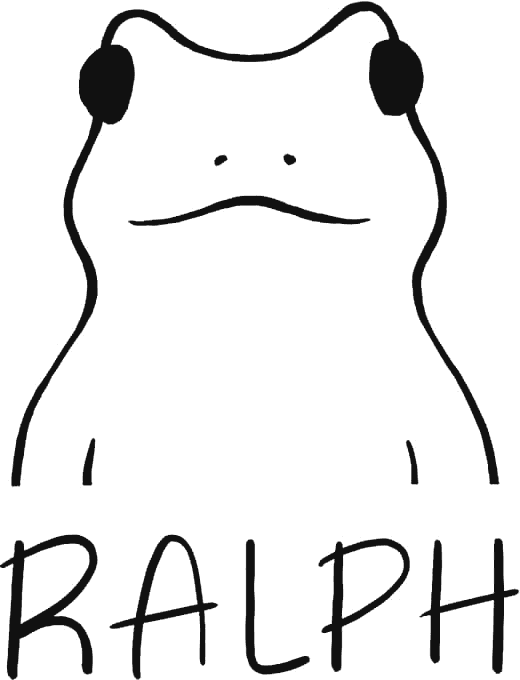 The hand-drawn Ralph frog, a very serious frog.